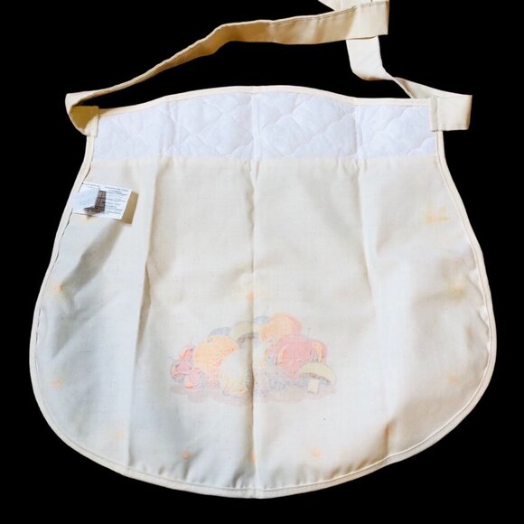 80s Mushrooms Vegetable Medley Half Apron Cottagecore Kitchen Cambridge Textile - Picture 3 of 10